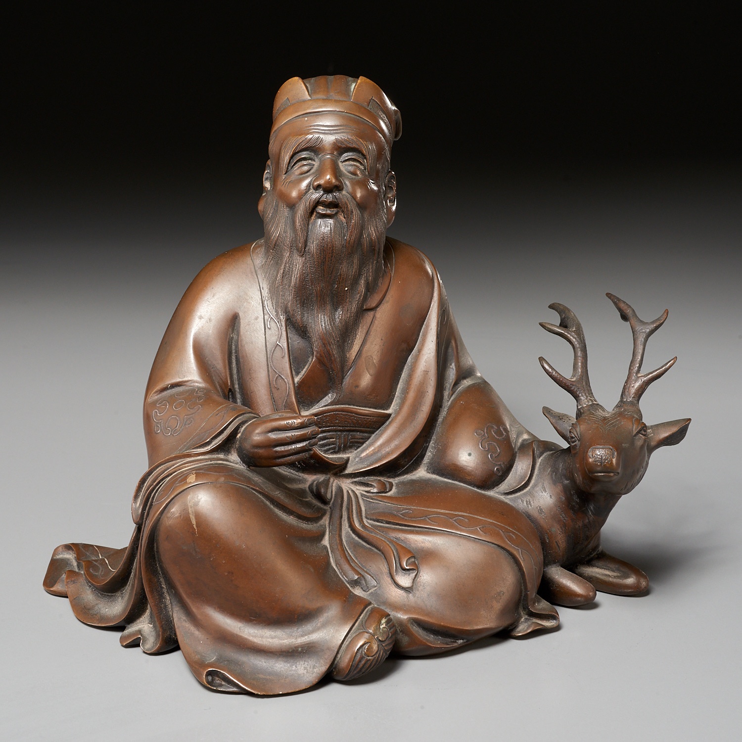 CHINESE SILVER INLAID BRONZE