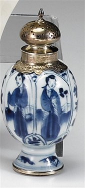 Chinese silver mounted blue un