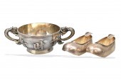 CHINESE SILVER STEM CUP & PAIR