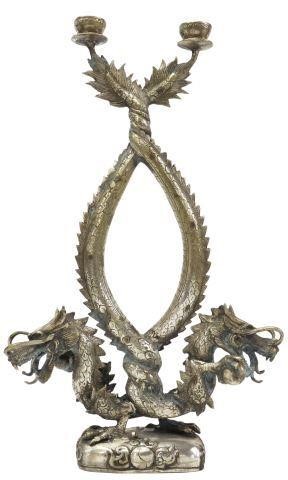 CHINESE SILVER-TONE METAL DRAGON