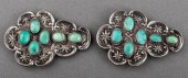 CHINESE SILVER & TURQUOISE BUC