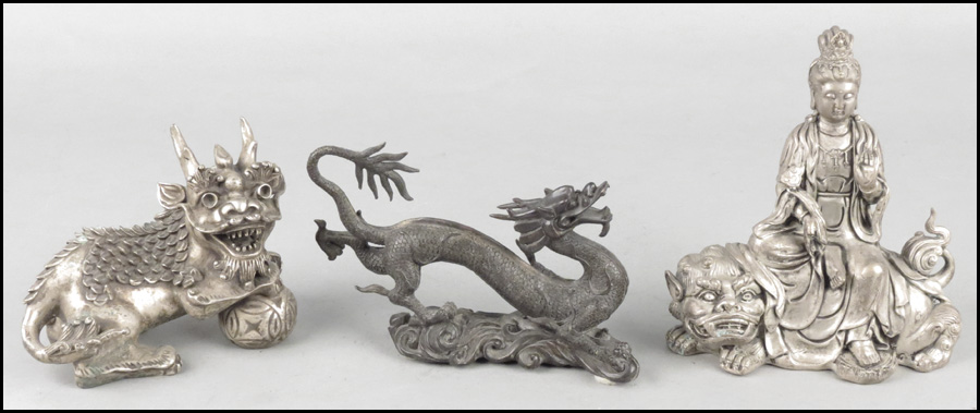 CHINESE SILVERED BRONZE QIAN YIN.