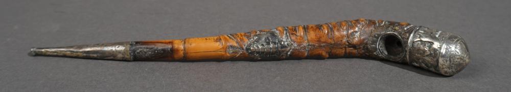 CHINESE SILVERED METAL AND TREEN