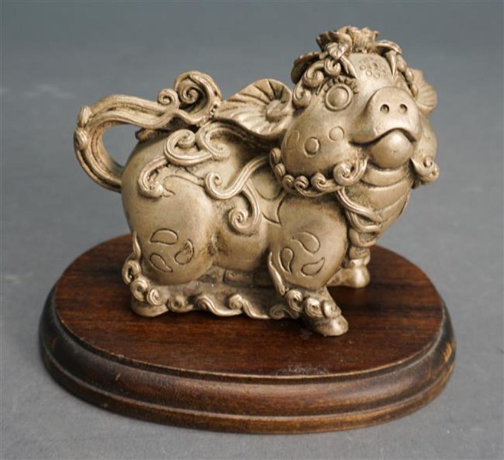 CHINESE SILVERED METAL FIGURE OF