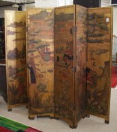 CHINESE SIX-PANEL FLOOR SCREEN