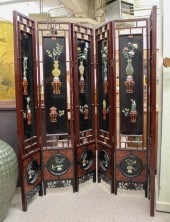 CHINESE SIX-PANEL FLOOR SCREEN