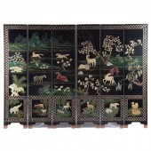 CHINESE SIX PANEL HARDSTONE RO