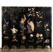 CHINESE SIX-PANEL LACQUER & HA