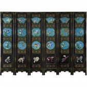 CHINESE SIX-PANEL LACQUERED FO
