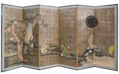 CHINESE SIX-PANEL SCREENpainte