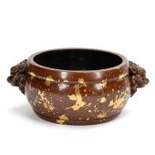 CHINESE SMALL BRONZE GOLD SPLA