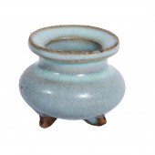 CHINESE SMALL JUN WARE BLUE GL
