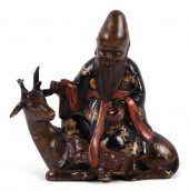 CHINESE SMALL PAINTED BRONZE F