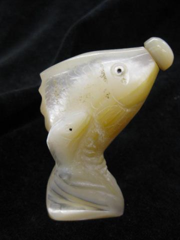Chinese Snuff Bottle carved abalone