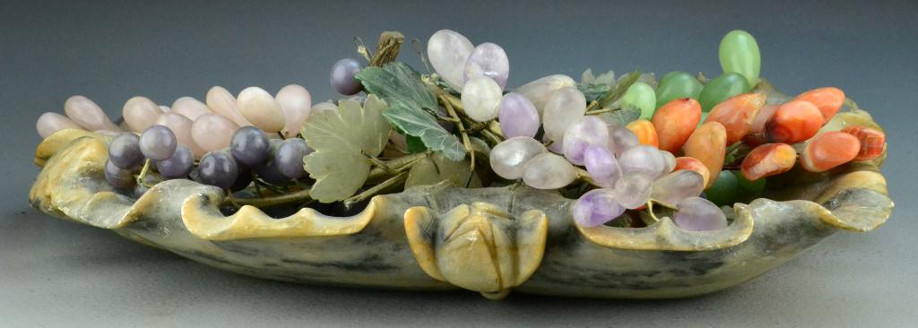 Chinese Soapstone Basin With Jade