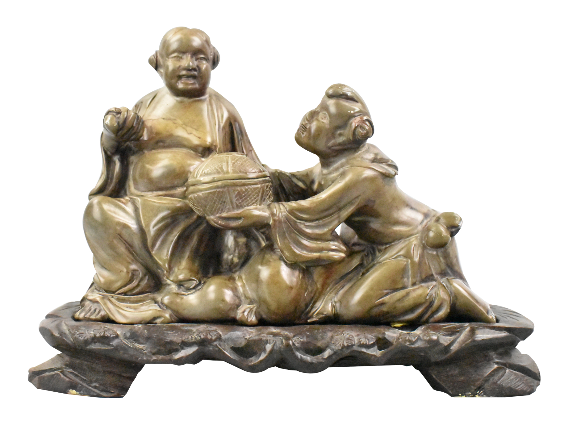 CHINESE SOAPSTONE CARVED HEHE