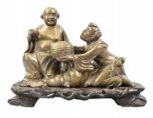 CHINESE SOAPSTONE CARVED HEHE