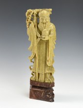 CHINESE SOAPSTONE CARVING OF "