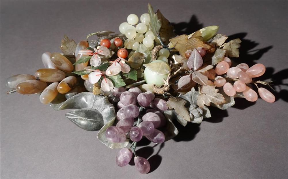 CHINESE SOAPSTONE DISH WITH GROUP