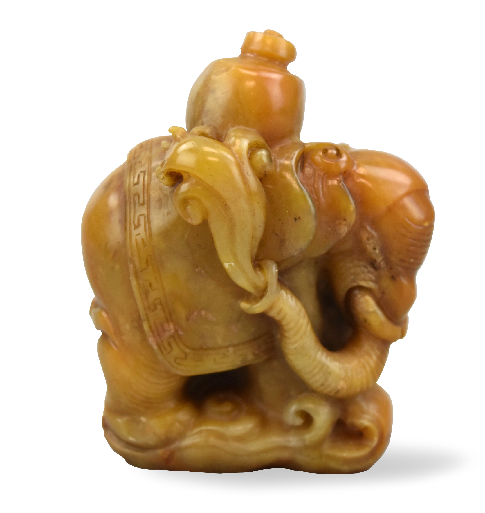 CHINESE SOAPSTONE ELEPHANT SEAL,