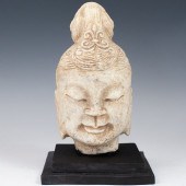 CHINESE SOLID STONE BUDDHA BUS