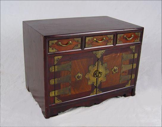 CHINESE SPICE OR JEWELRY BOX: Brass