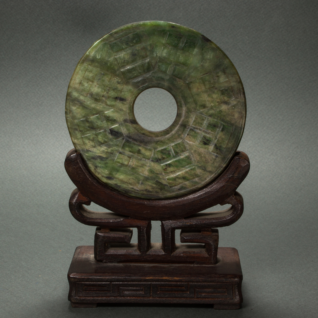CHINESE SPINACH JADE BI DISC