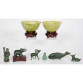 Chinese Spinach Jade Bowls and