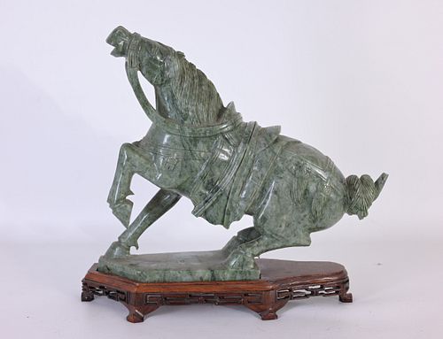 CHINESE SPINACH JADE CARVED