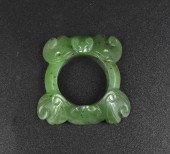 CHINESE SPINACH JADE CARVED LO