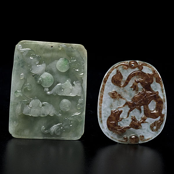 Chinese Spinach Jade Pendants