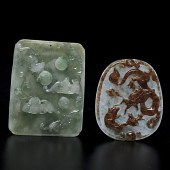 Chinese Spinach Jade Pendants