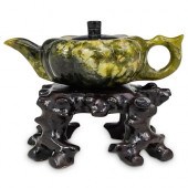 CHINESE SPINACH JADE TEAPOTDES
