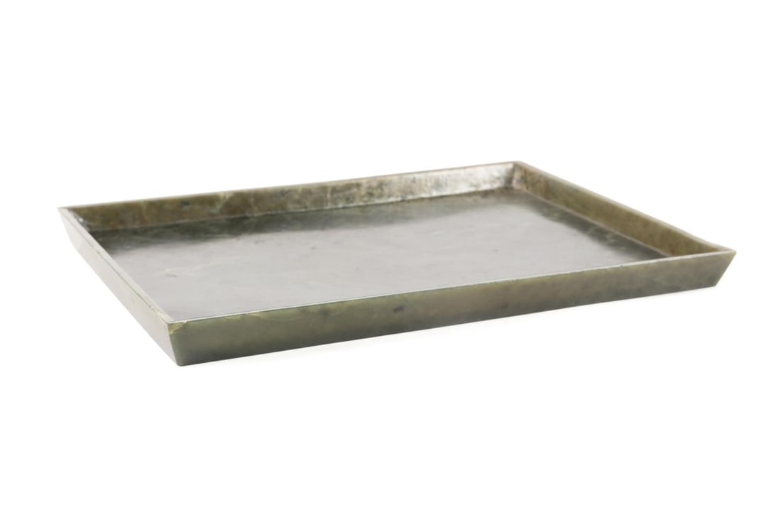 CHINESE SPINACH JADE TRAY, QIANLONG