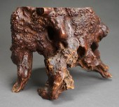 CHINESE STAINED BURLED ROOT WO