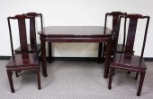 CHINESE STAINED WOOD DINETTE T