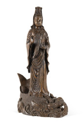 CHINESE STANDING QUANYIN BRONZ