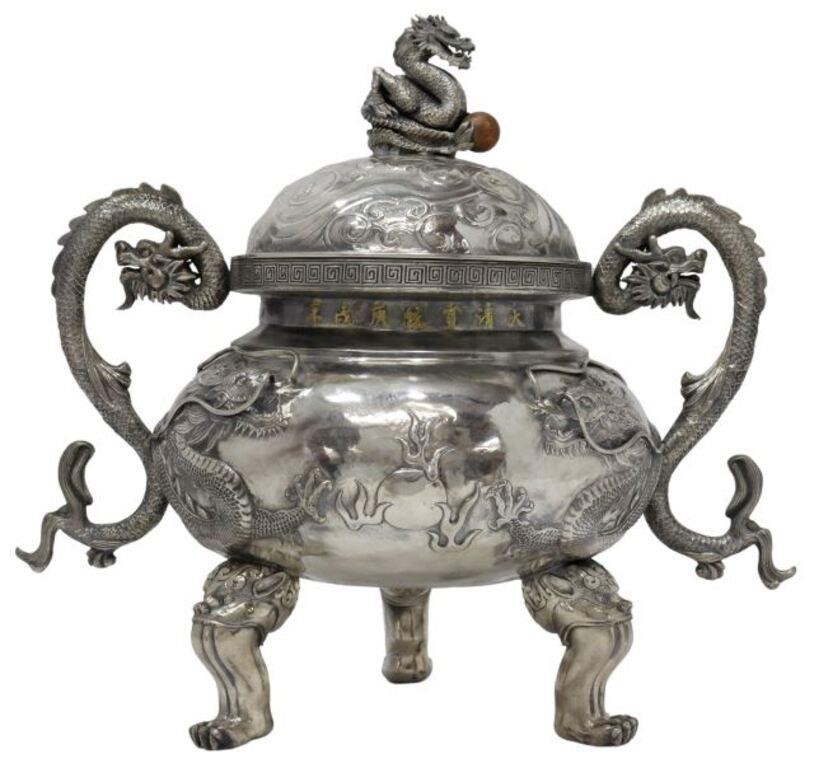 CHINESE STERLING DRAGON INCENSE