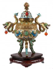 CHINESE STERLING SILVER GOLD V
