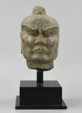 CHINESE STONE CARVED HEAD OF A
