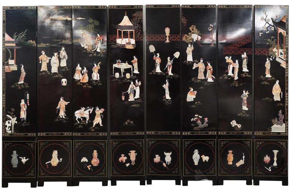 CHINESE STONE-INLAID BLACK