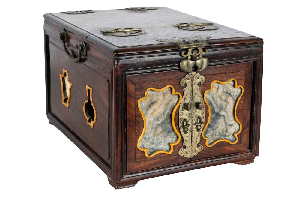 CHINESE STONE-INLAID HARDWOOD