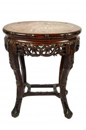 CHINESE STONE-INSET CARVED WOO