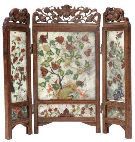 CHINESE STONE PANELED FOLDING TABLE