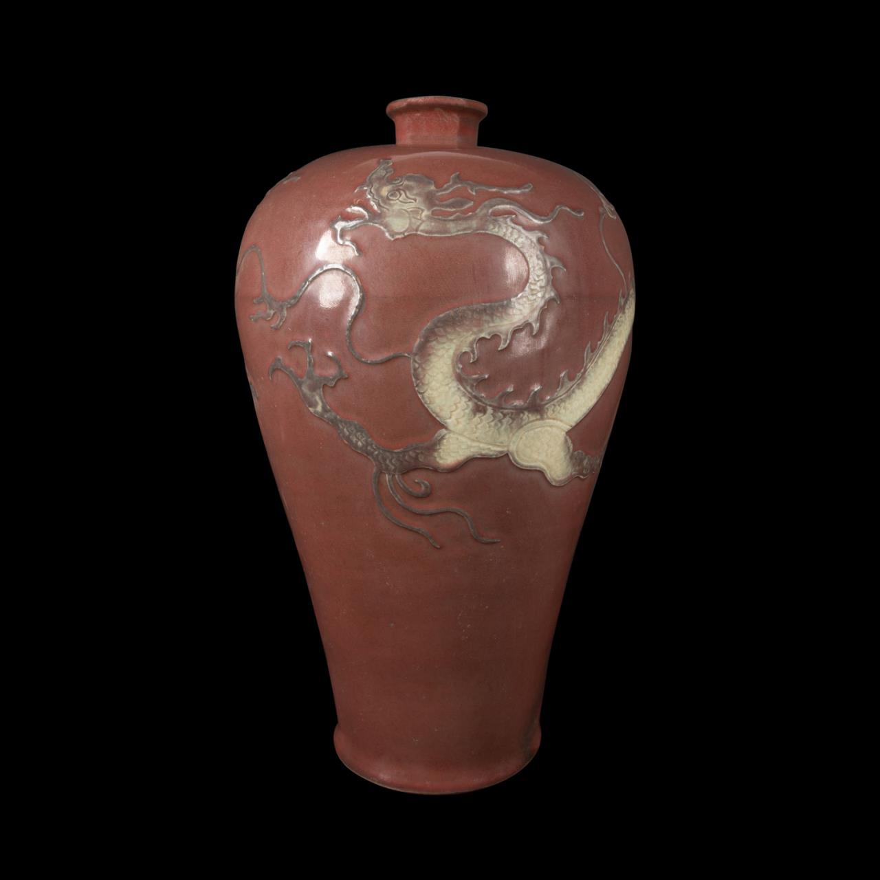 CHINESE STONEWARE MEIPING DRAGON