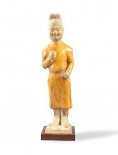 CHINESE STRAW GLAZED ATTENDANT