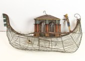 CHINESE STYLE BOAT FORM METAL