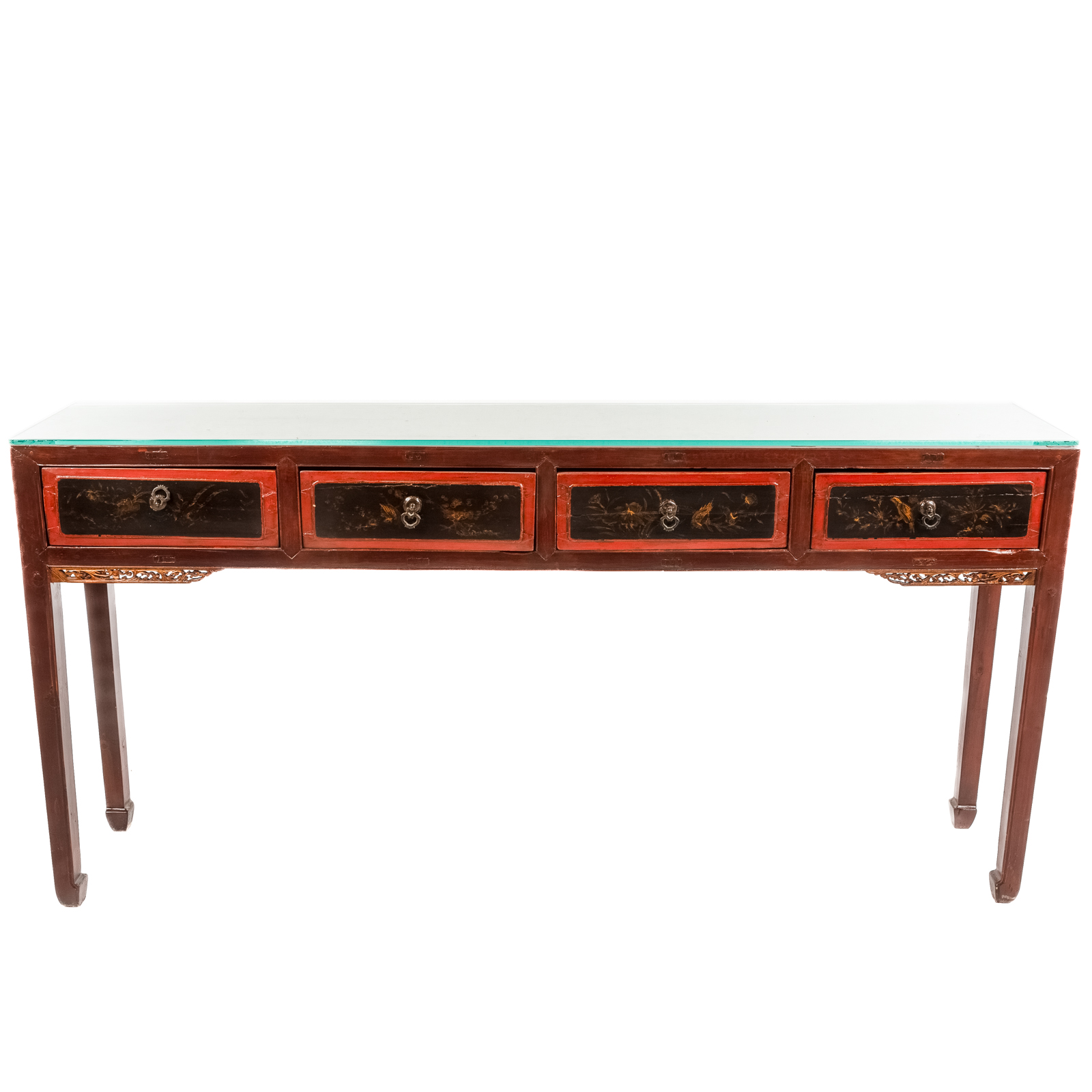 CHINESE STYLE LACQUERED WOOD SOFA