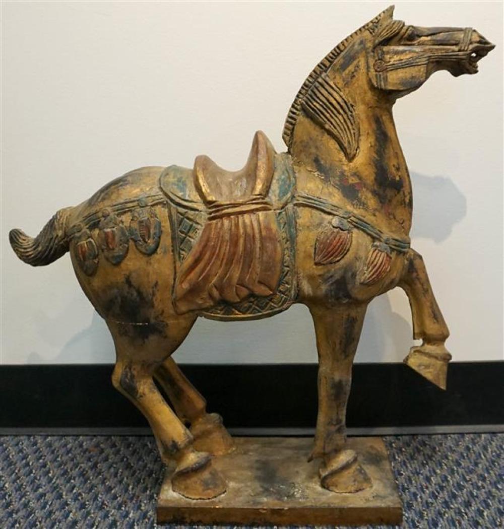 CHINESE STYLE PAINTED AND GILT