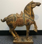 CHINESE STYLE PAINTED AND GILT